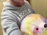 Peeing in the Sink Pretending my Stuffed Animal has a Penis