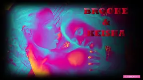 Ebony lesbian slut plays with busty whore's big tits