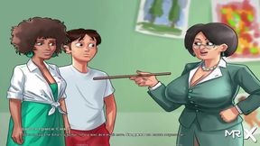 Teen Anime Chick Competes for Good Grades in Summertime Saga Seduction