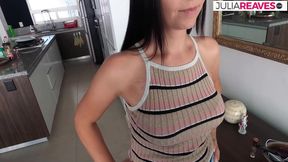 Horny girl sucks a huge cock to a mouth cumshot