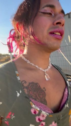 Horny slut in Sundress Cums