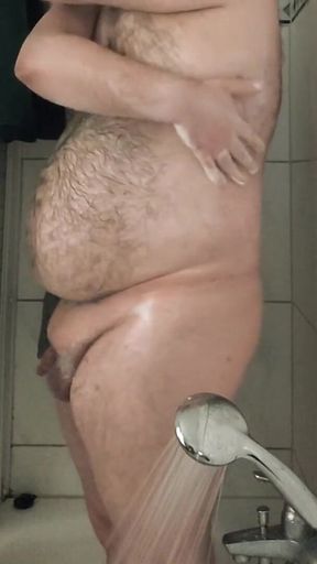 Fat Bear Taking a Shower