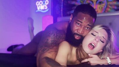 Tiny Blonde Cheerleader K BBC Creampie