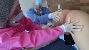 DAY6: Two Nurses Playfully Evaluate a Patient's New Equipment in a Fun Public Setting