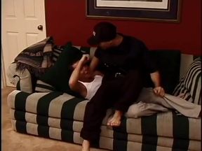 Bald cop fucks young horny studs face and black hole with his hard cock