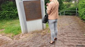 uncomfortable brown Jimmy Choo high heels HD wmv 1920x1080