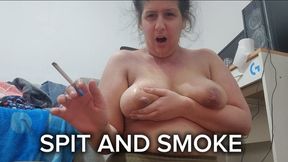 Smoking While Spitting On My Boobs and Rubbing Them Slowly With Pleasure – Saliva Covered Tit Massage Fetish with Cigarette and Wet Tease