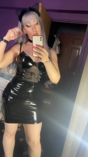 Bully Kitty Bitch laughing & threatening you in PVC & boots