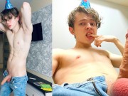 My First Cum in 24 y.o / Hot Boy with Big Dick Celebraite his Birthday / Teenager / College / Daddy