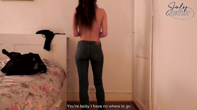 Petite French Teen Bed Share Blowjob Creampie Gushing Doggy