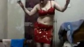 The erotic Indian dance from my chubby wife as a prelude