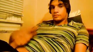 Watch this young teen's uncontrollable solo session with a huge cock in public