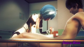 Evangelion Hentai 3D - Rei Jerk off Shinji and cum in her face