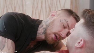 Trevor Brooks Fucks Tattooed Muscle Hunk Coworker Zak Bishop