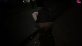 dirty little street girl takes a spanking in the street