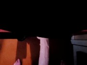 goth femboy cums on huge dildo