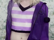 Femboy takes a shower in an Astolfo suit