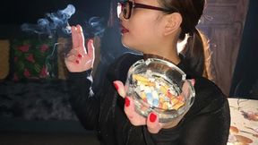 Alisha, Your chain smoking secretary having a smoke break