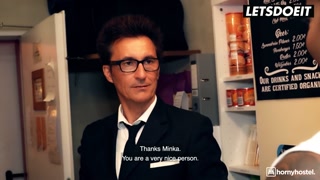 HORNY HOSTEL - Big Tits Barbara Bieber Relieves Businessman Of Stress Full Scene