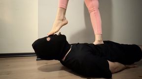 Goddess Adriana tramples her slave and plays with him under her magnificent feet