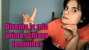 Insulto una piccola donnetta e la invito a diventa la mia prima schiava femmina