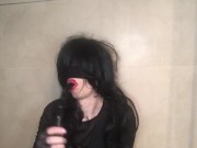 Blind masked tranny throat hard trash swallow attempt (part 1)