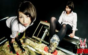 Yua Hidaka's Elegant Food Crush: Decadent Destruction by Black Stockings and High Heels