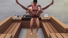 fodendo morena gostosa em uma sauna. the sims 4