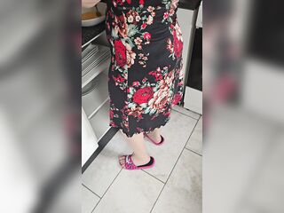 Step mommy doesn't wear pants underneath mini petticoat and step son show his cock