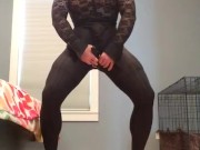 Deanna's hidden cock (crossdressing, female mask, transformation, skirt, heels, feminization)