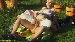 Hairy Step mom Rough Outdoor Fucked