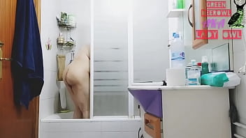 Taking a hot shower