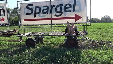 HARDEST OUTDOOR GANGBANG with skinny blonde - FARMERS GET TO FUCK FOR FREE!