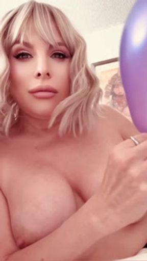 Inflating &amp; Popping Balloons on my Big Titties stay till end to hear pop!