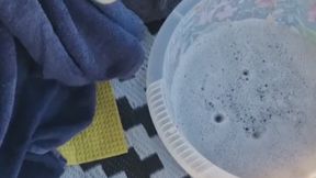 my husband clean my dirty EVA Birkenstocks an kiss my feet