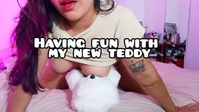 Having fun with my new teddy