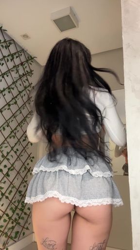 Tattoos and tease from a hot latina amateur