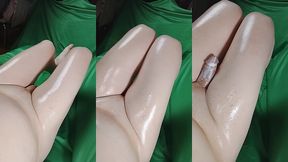 pair of oiled feminine legs sweet sissy dick masturbating pretty attractive