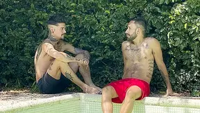 Tattooed Latinos Hot Pool Moment with Kendro Milos – 18+