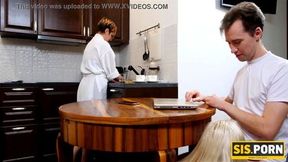PORN Love gets off being banged by stepbro after a blowjob festive table
