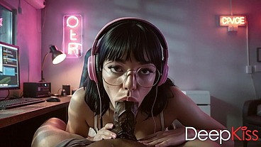 My best friend sucked my cum. She greedily and dirtyly swallowed all my cum with her cute little mouth.[AI]