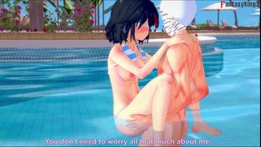 Ryuko Matoi sex on the pool - Killlakill