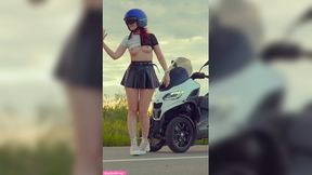 Girl on a motorcycle