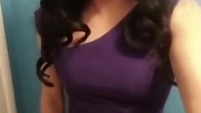 sexy stephanie crossdresser in purple dress