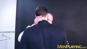 Suited Dani Robles sucks & rides the uncut prick of model D DanÂ