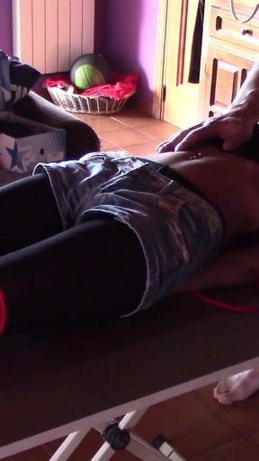 17 minutes of hogtied extreme blowjob and deepthroat on high heels and pantyhose