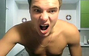 Wonder boy jerks off and cums alot
