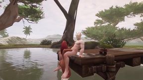 elf gets blowjob on the dock - warcraft parody