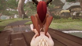 elf gets blowjob on the dock - warcraft parody