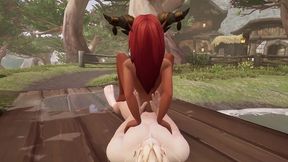 elf gets blowjob on the dock - warcraft parody